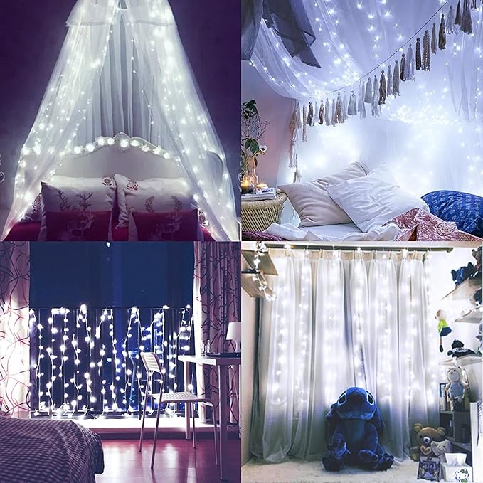 Metaku 2 Pack 33Ft 100 LED Fairy Lights Battery Operated String Lights with Remote Timer, LED Twinkle Lights for Bedroom, Party, Wedding, Tree, Centerpiece, Christmas, White
