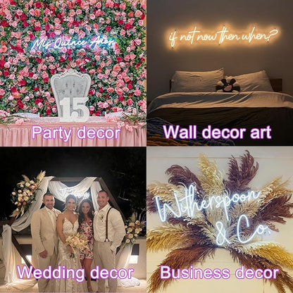 Custom Neon Sign Wedding Last Name, Plug/Battery Operated Neon Light Sign Customizable for Backdrop Reception, Personalized Lighted LED Signs for Business, Kids Room Bedroom Wall Decor 2026 Xmas Gift