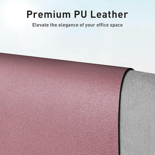 Aothia Leather Desk Pad Protector, Mouse Pad, Office Desk Mat, Non-Slip PU Leather Desk Blotter, Laptop Desk Pad, Waterproof Desk Writing Pad for Office and Home (Dark Pink,36" x 17")