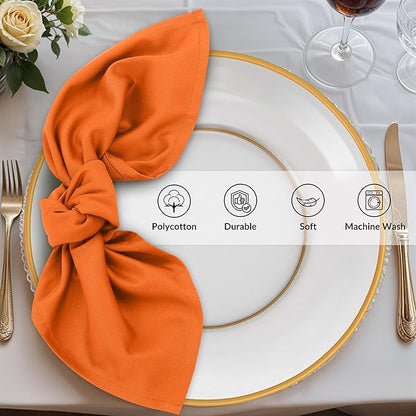 Zoyer Cloth Napkins Set of 12, 18x18 Inches Cotton Enrich Napkins Cloth ‎Washable, Soft & Durable Dinner Napkins for Parties, Wedding, Christmas, ‎Thanksgiving & Everyday Use - Multi Color 2 Each