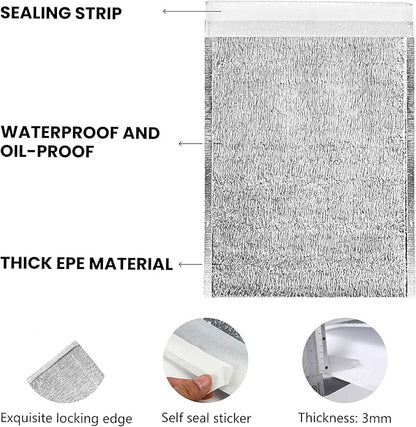 Smilco Reusable Insulation Bags Thermal Box Liners Metalized Liners Lunch Food Box Shopping Bag Insulated Lining Waterproof Insulation Package (25 Pack/ 8 In x 11 In)