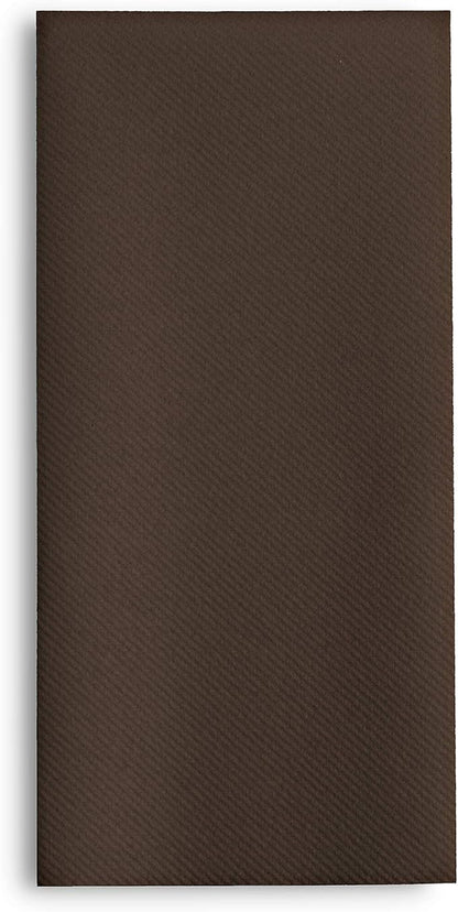 100 Linen-Feel Colored Paper Napkins - Decorative Cloth-Like Brown Dinner Napkins - Soft And Absorbent. For Kitchen, Party, Wedding, Bathroom Or Any Occasion. (Pack of 100)