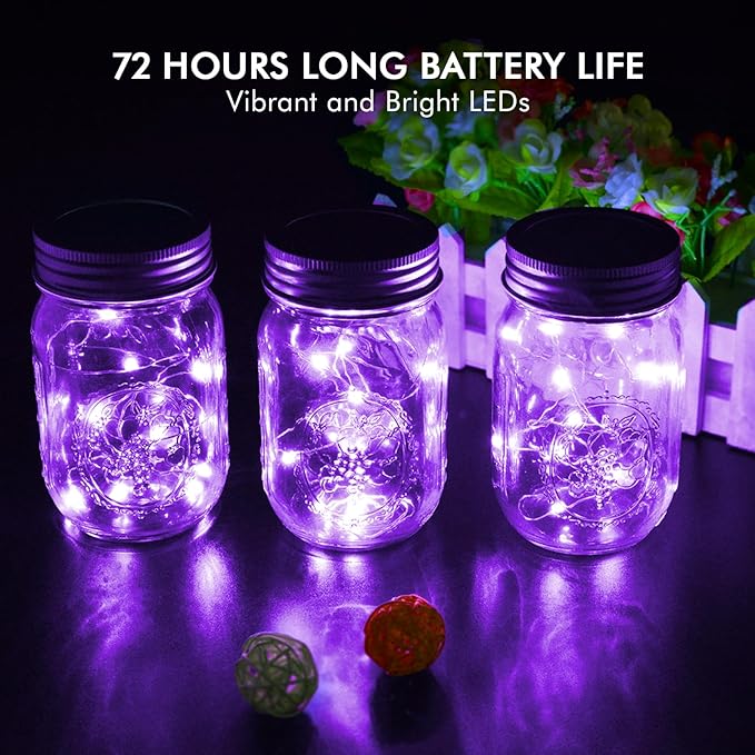 12 Pack Fairy Lights Battery Operated String Light，7FT 20LED Waterproof Silver Wire Christmas Lights Outdoor,Firefly Mini Light for Bedroom Party Birthday Wedding Indoor Decorations Home Decor