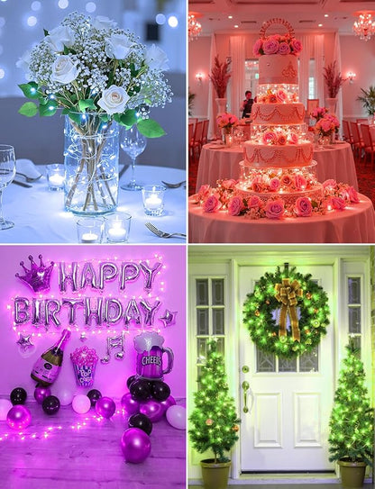 Brightown 14 Pack 6 Color LED Fairy Lights Battery Operated String Lights, 7ft 20LED Waterproof Silver Wire String Lights, Firefly Starry Moon Lights for Mason Jars DIY Christmas Wedding Party Bedroom