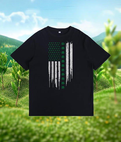 St. Patrick's Day Celebration Tee Beer Graphic Big and Tall Short Sleeve Cotton Festival Casual Gym Workout Tshirts