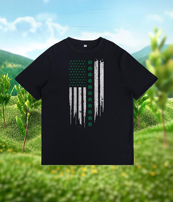 St. Patrick's Day Celebration Tee Beer Graphic Big and Tall Short Sleeve Cotton Festival Casual Gym Workout Tshirts