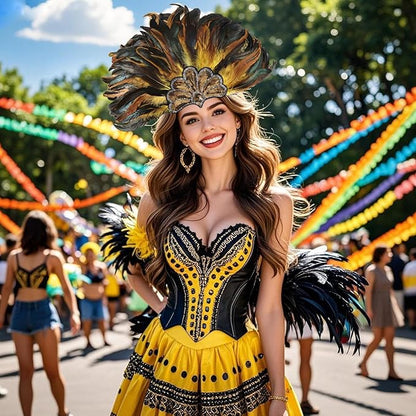 Women's Carnival Feather Headpieces Sequin Headdress for Wedding Masquerade Party Cosplay Feather Headbands