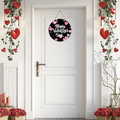 Valentines Day Decorations St Patricks Day Decorations Reversible Happy Valentines Wreath Heart Door Decor Hanging Sign Wooden Front Door Hanger Wreath for Porch Wall Indoor Home Decor
