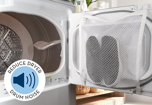 S&T INC. Sneaker Dryer Bag, Dryer Door Shoe Net with Elastic Straps, Sneaker Laundry Bag for Shoes, White, 15.5 Inch x 15.5 Inch, 1 Pack