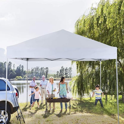 PHI VILLA Outdoor Pop up Canopy 10'x10' Tent Camping Sun Shelter-Series Party Tent, 100 Sq. Ft of Shade (White)