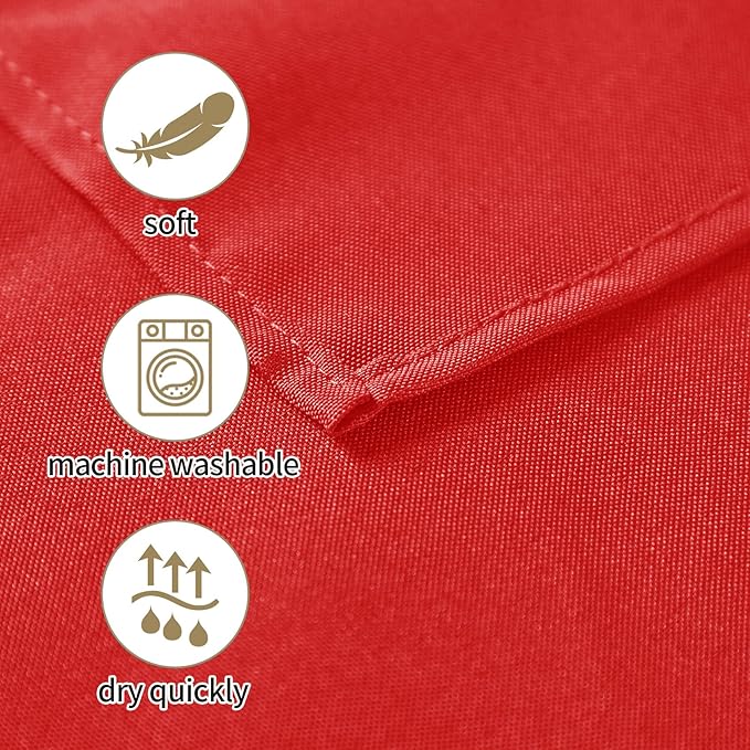 50pcs Polyester Cloth Napkins - 20 x 20 inch Red Dinner Washable Napkins with Hemmed Edges for Restaurant/Wedding/Hotel(50,Red)