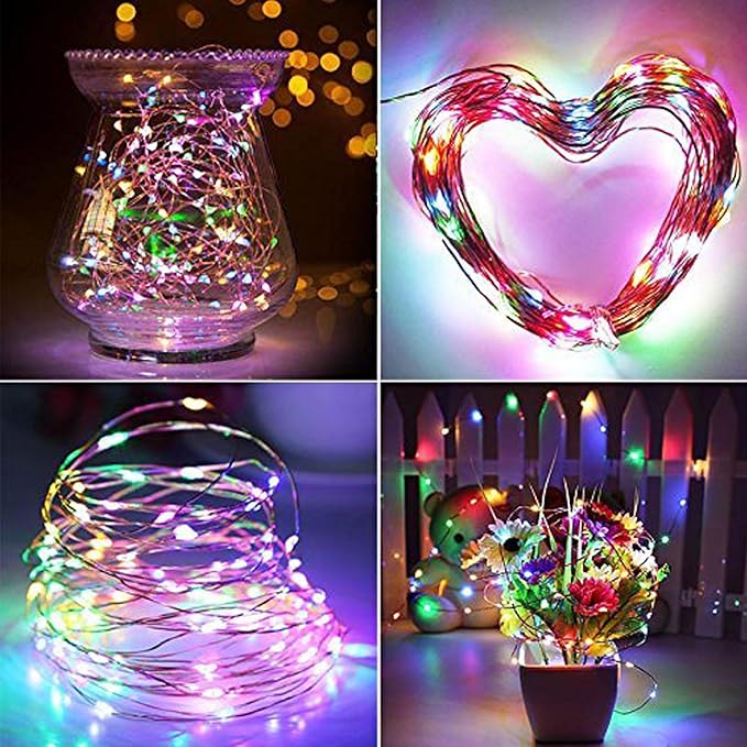 Joomer Battery String Lights, 4 Pack Total 64FT 200 LED Battery Operated String Light, Twinkle Fairy Lights with Timer for Home, Garden, Store, Party, Holiday, Indoor Decor (Multicolor)