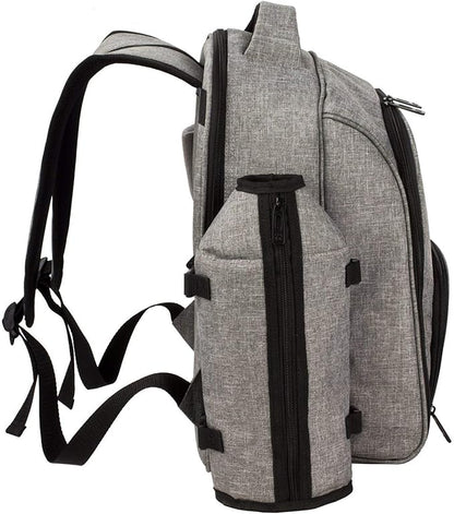 Hap Tim Picnic Basket Backpack for 4 Person with Insulated Cooler Compartment, Wine Holder, Fleece Blanket, Cutlery Set, Engagement Gifts for Couples, Bridal Shower Gift, Wedding Registry Gifts (3263)