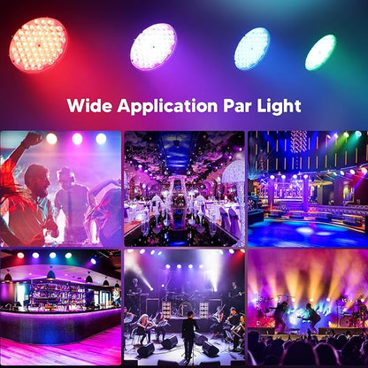 Big Dipper LED Stage Lights Par Lights 54X4W RGBW 4in1 Bright Lighting with High CRI Master-Slave DMX 512 Sound Activated Uplights for Event Concert Club Church 2 Pack