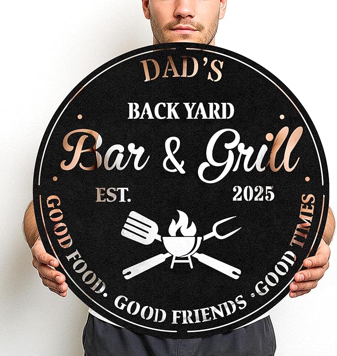Custom BBQ Ranch Metal Sign, Personalized Grill Name Cut Wall Decor for Farmhouse Patio, Rustic Outdoor Barbecue Gift