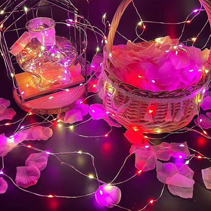 TURNMEON 3 Pack Three Color - Pink & Red & White Valentines Fairy Lights, Battery Operated String Lights for Indoor Decor, Each 50LED 16.7Ft