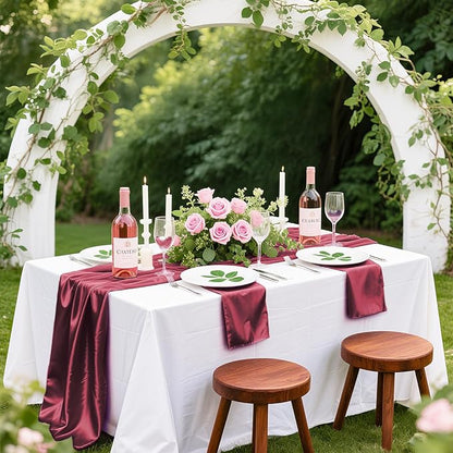 Bailarina 40 Pack Burgundy Satin Napkins,17x17 Inches Wedding Napkins Square Soft Silky Table Napkins Bulk Decorative Elegant Cloth Napkin for Party Decoration, Banquet,Wedding,Graduation