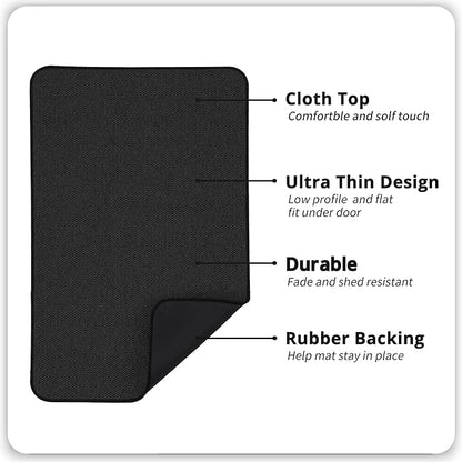 Bathroom Rugs Set 2 Pieces,Thin Bathroom Mats,Toilet Rugs,Quick Dry,Non-Slip,Machine Washable,Low Pile,Absorbent Bath Mats,Shower,Sink,Home Decor Accessories.Black,1'5"x2'3"+1'8"x2" U Shape