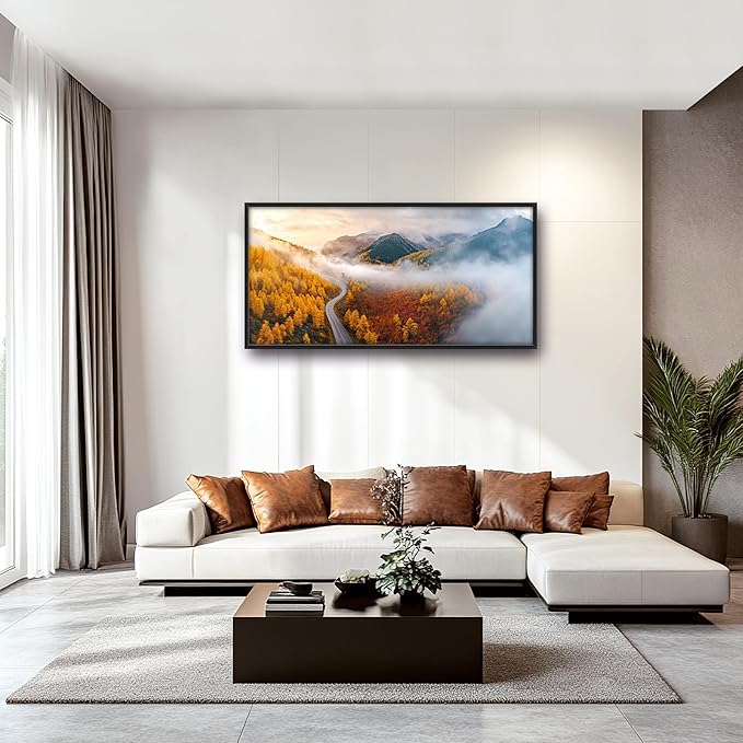 Mountain Large Wall Art Framed Wall Decor for Living Room, Mountains Forest Pictures Oversized Canvas Print Painting Modern Extra Large Framed Artwork for Bedroom Office Home Decor 60"x30"