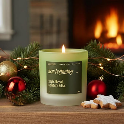 Benevolence LA New Beginnings Scented Candles | 10 oz, 40-50 Hour Burn, New Home Candle | House Warming Gifts for Women, Friends | Gift Idea for Promotion, Retirement - Notes of Cashmere & Lilac