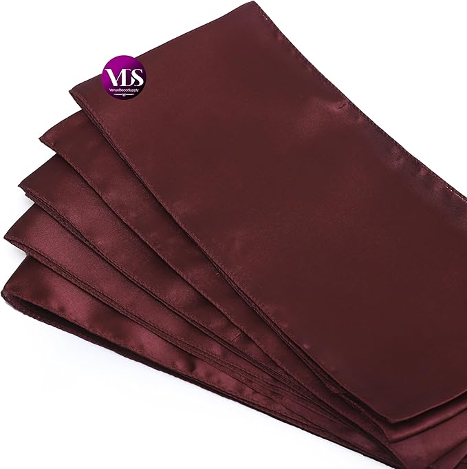 VDS Satin Chair Sashes Chair Cover Back Tie Sateen Bows Ribbon for Wedding Birthday Graduation Engagement Ceremony Event Party Banquet Venue Hotel All Dining Chair Decoration (50PC) (Burgundy)