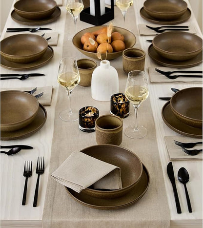 Solino Home Linen Natural Table Runner 108 Inches Long - 100% Pure Linen Dining Table Runner 14 x 108 Inch for Fall, Autumn, Christmas, Holiday, New Year - Fete