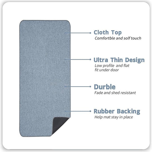 Bath Mat,Ultra Thin Bathroom Runner Rugs,Large Bath Mats for Bathroom,Quick Dry,Non-Slip,Machine Washable,Low Pile,Bath Rug,Shower Outside,Sink,Home Decor Accessories.Blue,3'x6'(36x72inch)