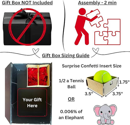 Razzle-Dazzle, Confetti Explosion Gift Box Insert 3pk Gold (DIY). Show Them How Much You Cherish Them With Our Exploding Surprise Confetti Add-On. (Red: 2 Pack)