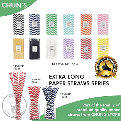 Black Paper Straws, Solid black/250 Bulk, Biodegradable Paper Drinking Straws for Cocktail, Drinks, Bars and Restaurant, 7.75"x0.24"