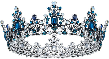SWEETV Queen Crown for Women - Baroque Wedding Tiaras and Crowns,Jeweled Tiara Crown,Prom Birthday Halloween Hair Accessories
