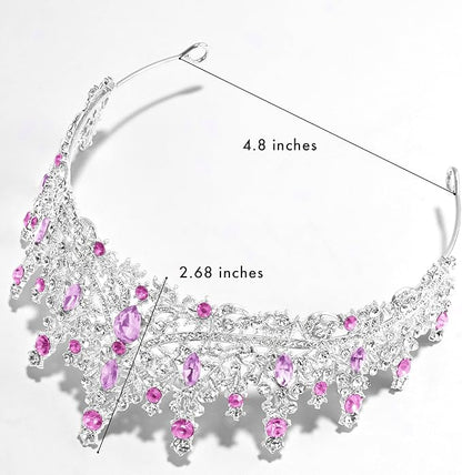 TAROSE Silver Tiaras for Women and Girls, Crystal Gold Crowns for Women, Hair Accessories for Bride/Halloween/Prom/Birthday