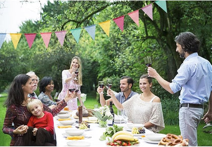 72 Flags Imitated Burlap Pennant Banner Multicolor Fabric Triangle Flag Bunting for Summer Party and Festival Classroom Hanging Decoration