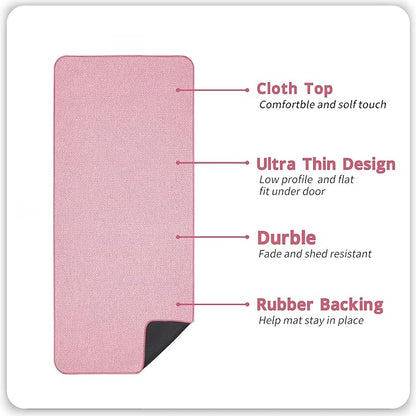 Bath Mat,Ultra Thin Bathroom Runner Rugs,Large Bath Mats for Bathroom,Quick Dry,Non-Slip,Machine Washable,Low Pile,Bath Rug,Shower Outside,Sink,Home Decor Accessories.Pink,2'x6'(24x72inch)