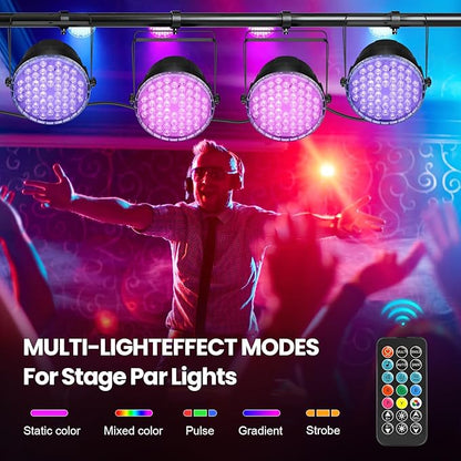 Betopper Stage Lights 54x3W dj Lighting fixtures LED RGB 3-in-1 Superior Brightness Par Can Lights Remote Control, Strobe Light & Wash DMX Light for Party, Concert, Church, Wedding, Bar Events,1 Pack