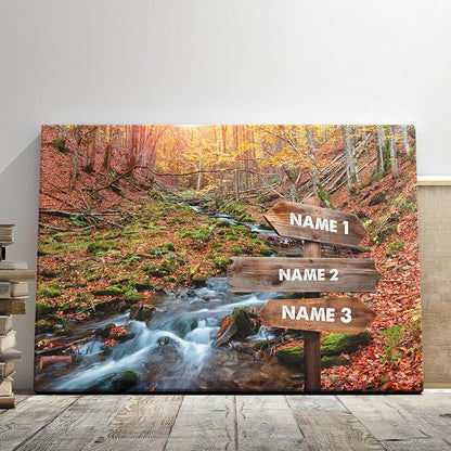 Dem Canvas Personalized Family Street Signs With Names | The Autumn Forest | Photo Canvas Gifts