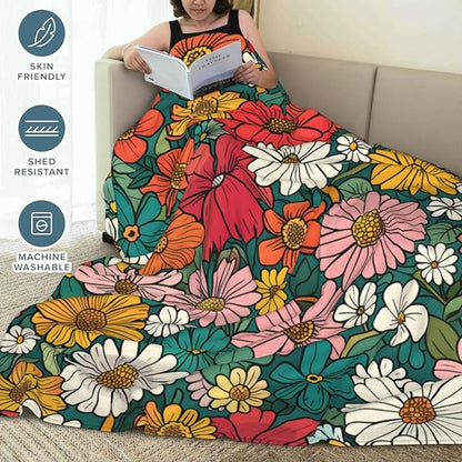 Mystical Owl and Moon Throw Blanket Gifts for Boys Girls Kids Adults, Vintage Magic Books Theme Flannel Blankets for Travel Sofa Living Room Decor 60"X80"