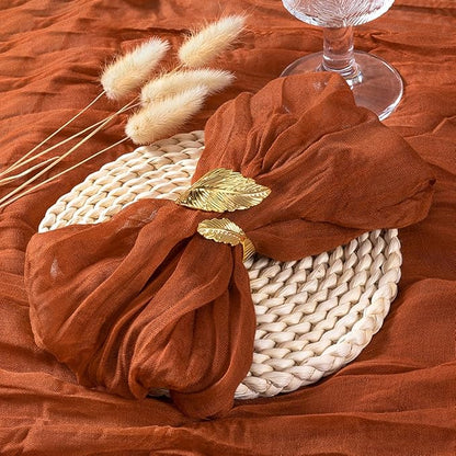 Socomi Terracotta Cheesecloth Napkins Fall Burnt Orange Thanksgiving Cheese Cloths Gauze Set of 24 Boho Washable Dinner Table Napkins for Wedding Party Baby Shower Birthday Party Decor