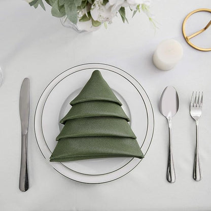 50pcs Polyester Cloth Napkins - 17 x 17 inch Willow Dinner Washable Napkins with Hemmed Edges for Restaurant/Wedding/Hotel(50,Willow)