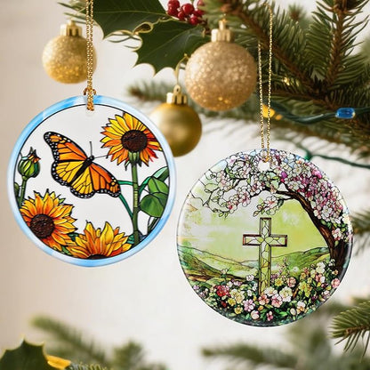 Christian Cross Ornament, Christmas Ornaments: Christmas Tree Decorations, Holiday Decor, Stocking Stuffers, Gift Ideas, Cross Gift, Religious Gifts, and Christian Gifts