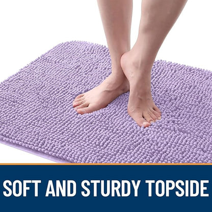 OLANLY Dog Door Mat for Muddy Paws 36x24, Absorbs Moisture and Dirt, Absorbent Non-Slip Washable Doormat, Quick Dry Chenille Mud Mat for Dogs, Entry Indoor Entryway Carpet for Inside Floor, Lavender