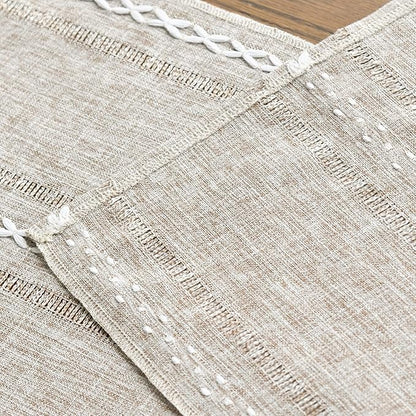 Artoid Mode Brown Rustic Cotton Linen Table Runner, Seasonal Embroidered Hollow Kitchen Dining Table Decoration for Home Party Decor 13x72 Inch