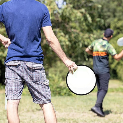 Gejoy Foldable Flying Disc Fans Bulk with Bags 9.8 Inch DIY Sublimation Handheld Cooling Fan Beach Flying Disc for Summer Outdoor Games Activities Birthday Wedding Party Favors