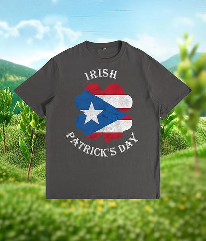 St. Patrick's Day Celebration Tee Beer Graphic Big and Tall Short Sleeve Cotton Festival Casual Gym Workout Tshirts