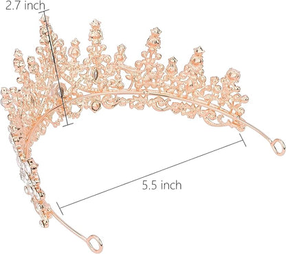 Crystal Tiara Crown for Women, Rhinestone Queen Headband Wedding Bridal Hair Accessories, Princess Crown for Birthday Prom Quinceañera Party Pageant Halloween Cosplay