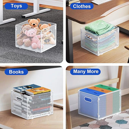 Samstar Hanging File Organizer, Mesh File Folder Organizer Crate Cabinet Inserts Storage Box, Letter Size,White