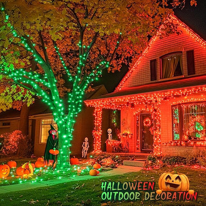 JMEXSUSS 600 LED Red and Green Christmas String Lights Outdoor, Red and Green Lights Clear Wire, Christmas Twinkle String Light Plug in for Holiday Tree Xmas Party Decorations