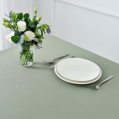 maxmill Rectangle Textured Tablecloth Waterproof Spillproof Wrinkle Free Table Cloth, Kitchen Dining Tabletop Decoration, Fabric Table Cover for Outdoor and Indoor Use, 52 x 70 Inch, Sage Green