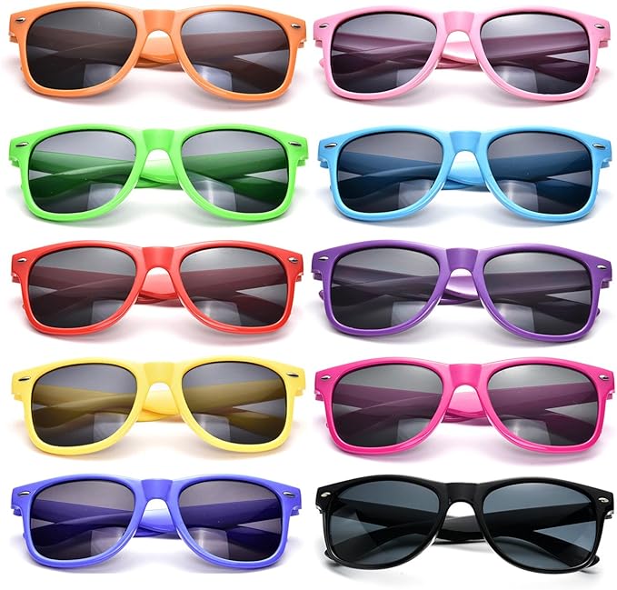 Pibupibu 10/20 Packs Adults Wholesale Neon Colors Square Retro Style Party Favors Sunglasses
