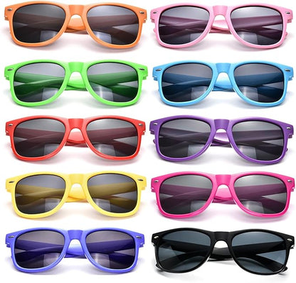 Pibupibu 10/20 Packs Adults Wholesale Neon Colors Square Retro Style Party Favors Sunglasses