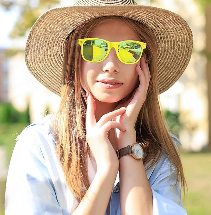 Eyegla 8/12/18 Pack Neon Sunglasses Bulk Colorful Multipack Party Sunglasses Retro Glasses Party Favor for Adult Men Women